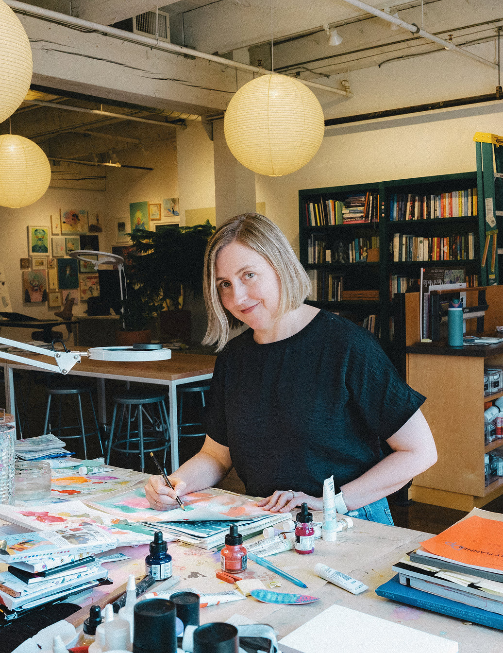 Betsy at work in her studio.